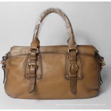 Guangzhou Fashionable Genuine Leather Middle Capacity Lady Leather Handbag Bag (186)